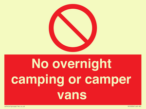No overnight camping or camper vans